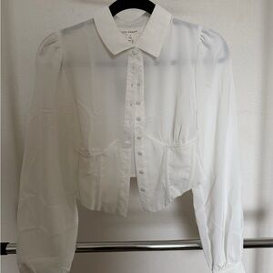 Blu Pepper White Button-Up Blouse
